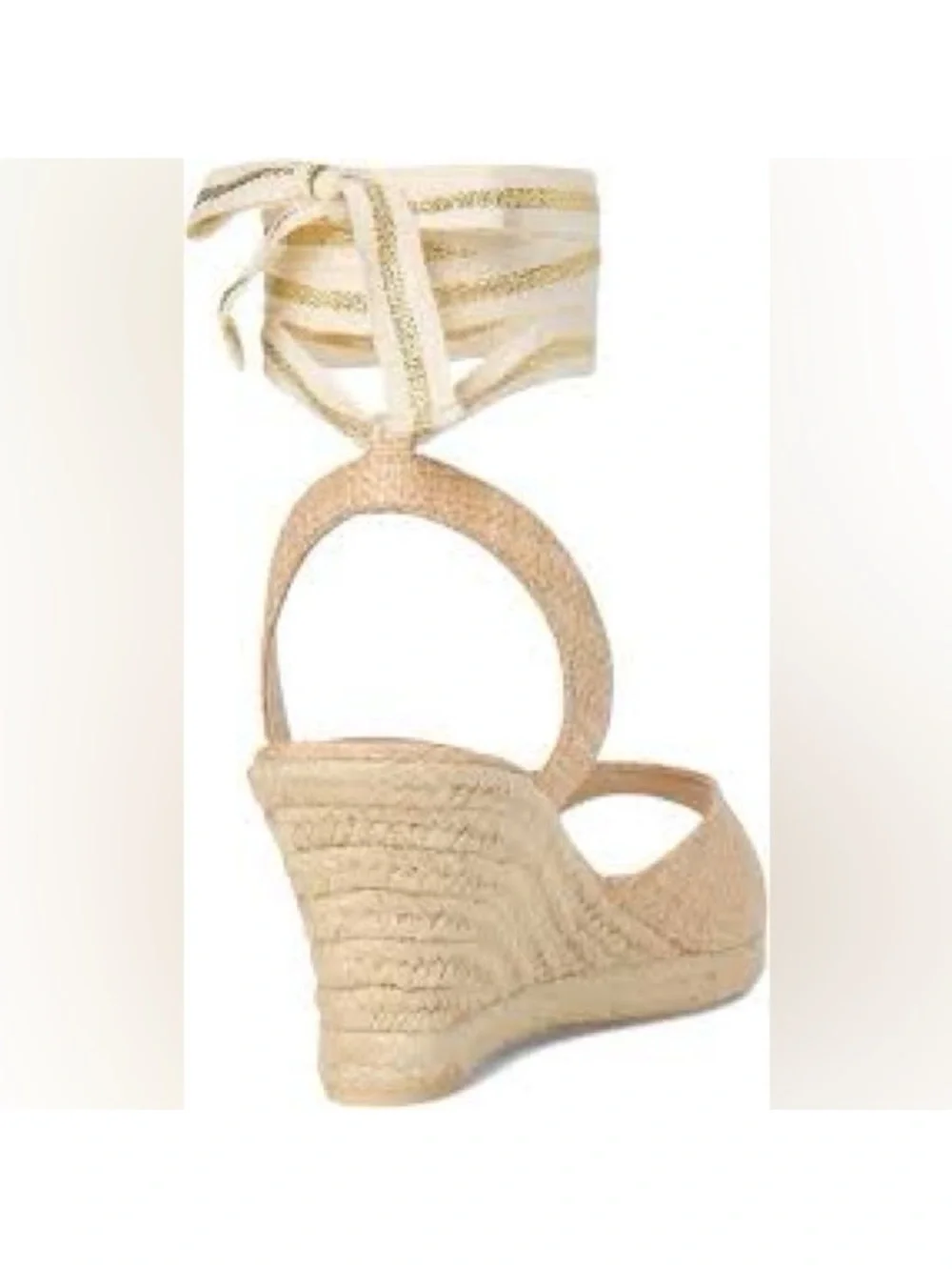 Lilly Pulitzer Paley Espadrille Wedge in Natural Size 9.5 Ankle Wrap Tie New